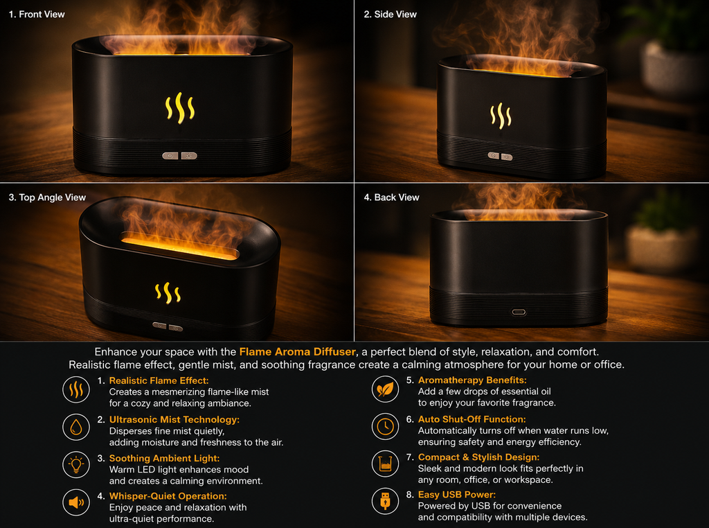 Flame Aroma Diffuser Feature Showcase