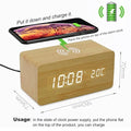 Bamboo Alarm Clock Wireless Charger Showcase